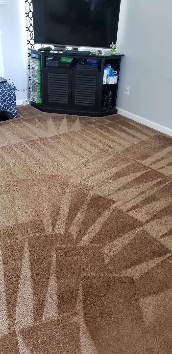 Living room carpet after cleaning