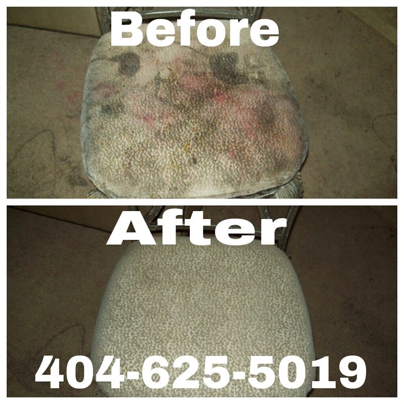Carpet stain before and after